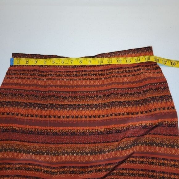 Plaza South Vintage Silk Burnt Rust Orange Maxi Skirt Blouse Matching Set - Picture 15 of 15